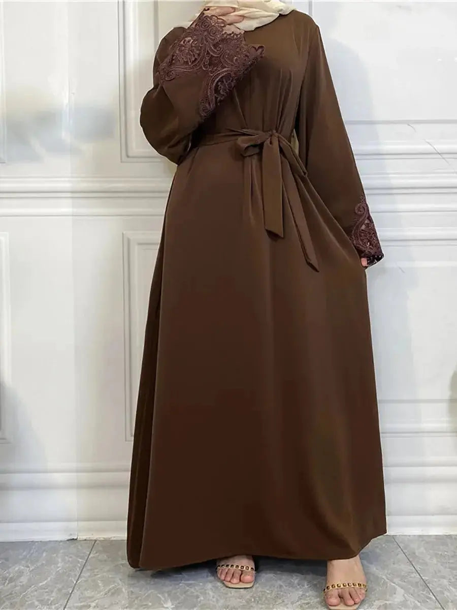 Muslim Fashion Hijab Dubai Abaya Long Dresses Women With Sashes Islam Clothing Abaya African Dresses For Women Musulman Djellaba - haalish