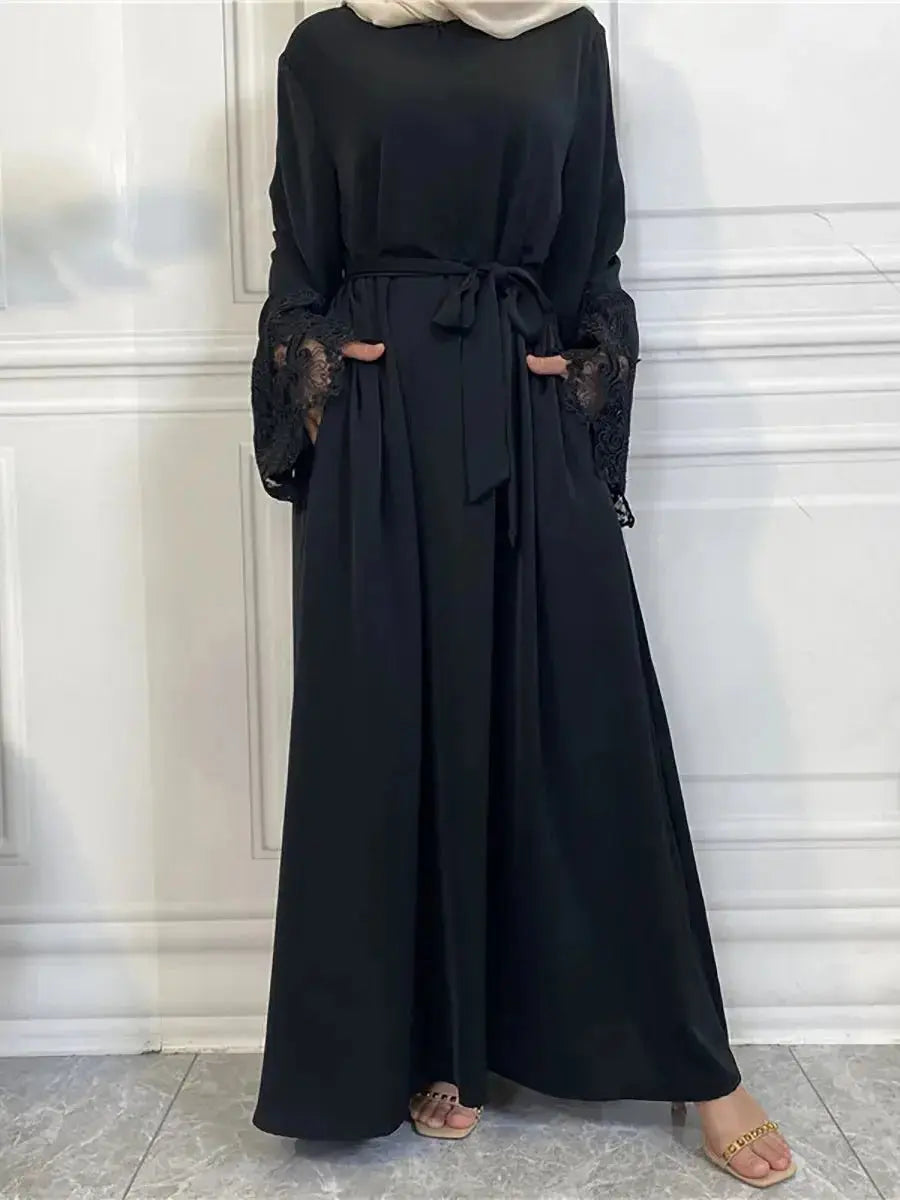 Muslim Fashion Hijab Dubai Abaya Long Dresses Women With Sashes Islam Clothing Abaya African Dresses For Women Musulman Djellaba - haalish