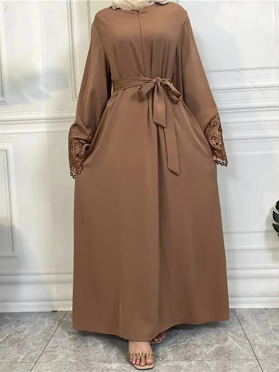 Muslim Fashion Hijab Dubai Abaya Long Dresses Women With Sashes Islam Clothing Abaya African Dresses For Women Musulman Djellaba