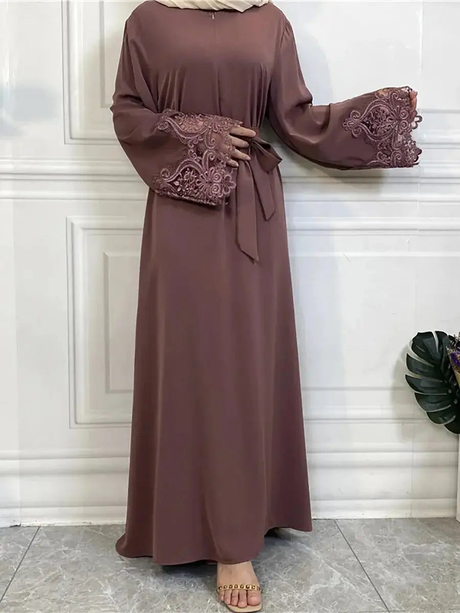 Muslim Fashion Hijab Dubai Abaya Long Dresses Women With Sashes Islam Clothing Abaya African Dresses For Women Musulman Djellaba - haalish