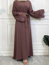 Muslim Fashion Hijab Dubai Abaya Long Dresses Women With Sashes Islam Clothing Abaya African Dresses For Women Musulman Djellaba