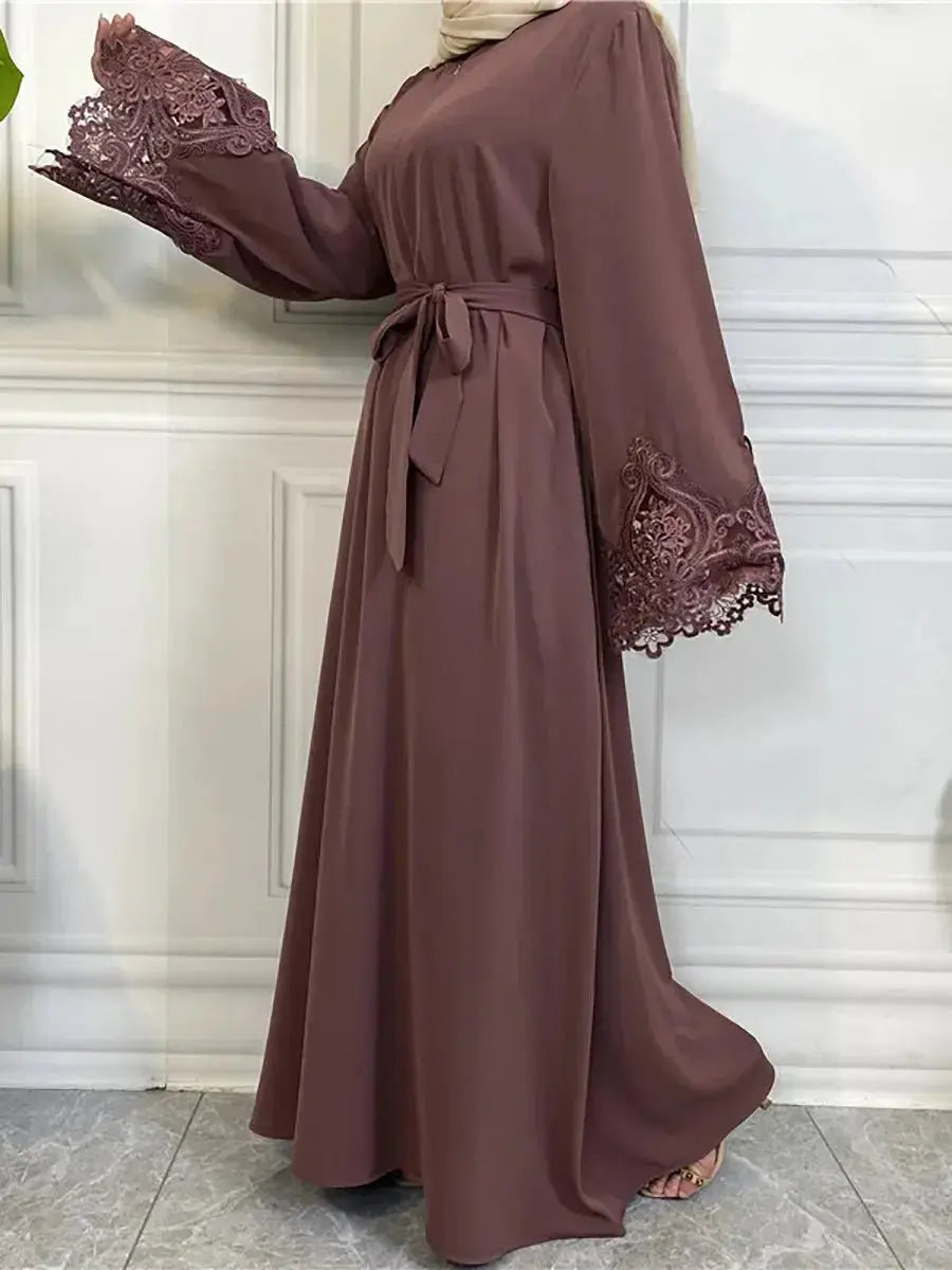 Muslim Fashion Hijab Dubai Abaya Long Dresses Women With Sashes Islam Clothing Abaya African Dresses For Women Musulman Djellaba - haalish