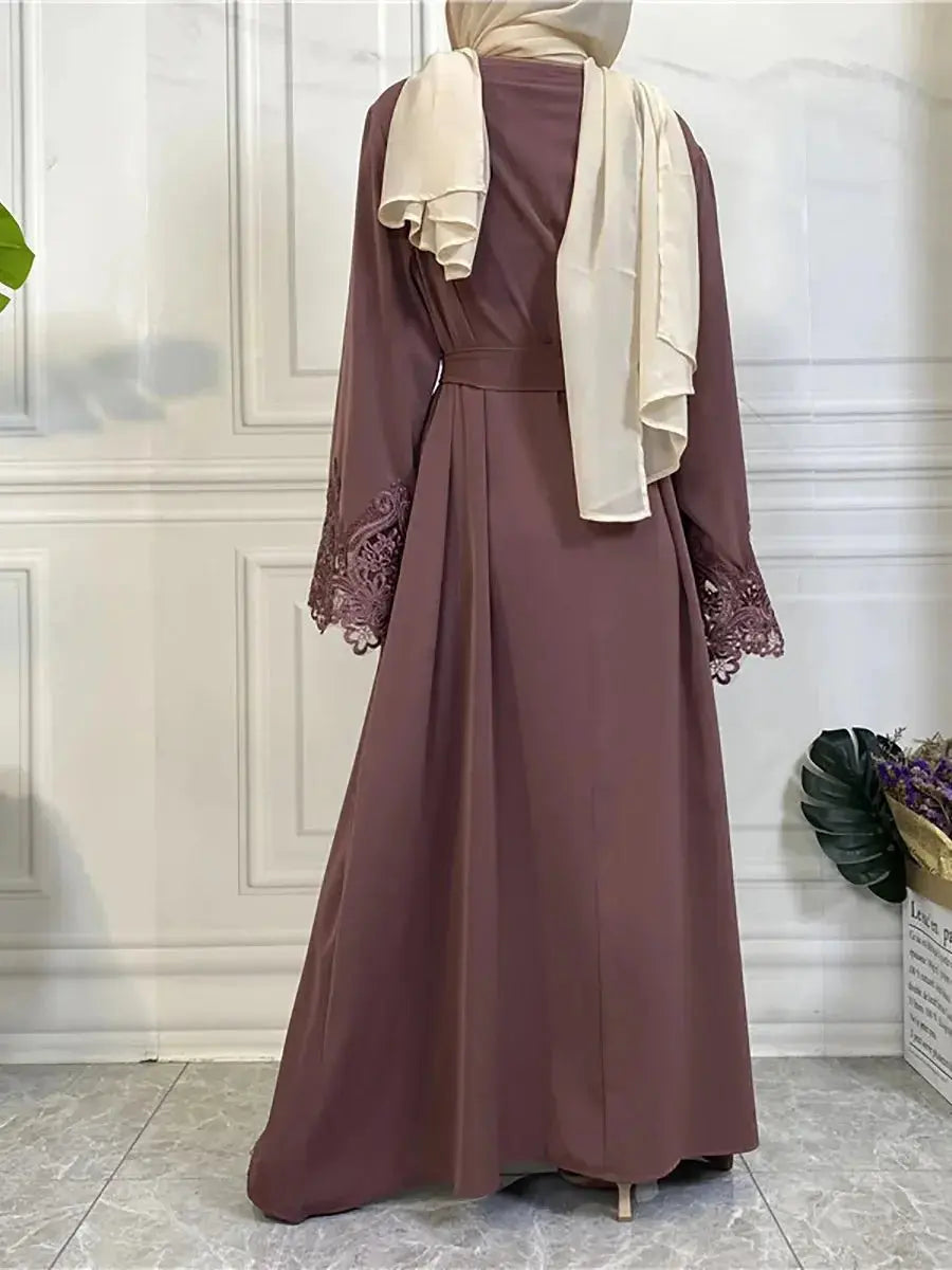 Muslim Fashion Hijab Dubai Abaya Long Dresses Women With Sashes Islam Clothing Abaya African Dresses For Women Musulman Djellaba