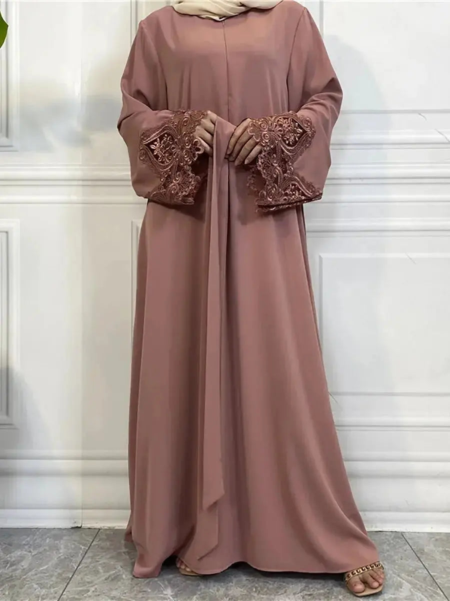 Muslim Fashion Hijab Dubai Abaya Long Dresses Women With Sashes Islam Clothing Abaya African Dresses For Women Musulman Djellaba - haalish