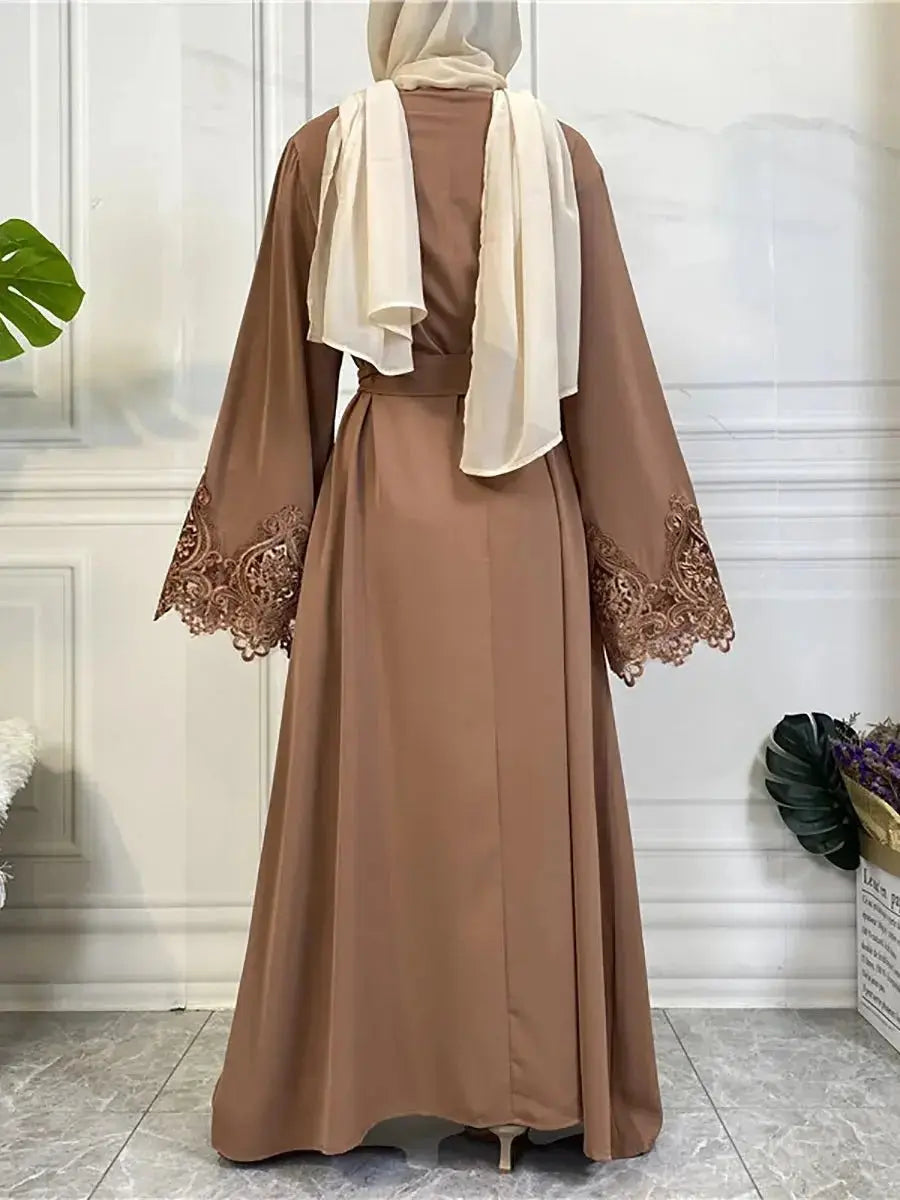 Muslim Fashion Hijab Dubai Abaya Long Dresses Women With Sashes Islam Clothing Abaya African Dresses For Women Musulman Djellaba - haalish