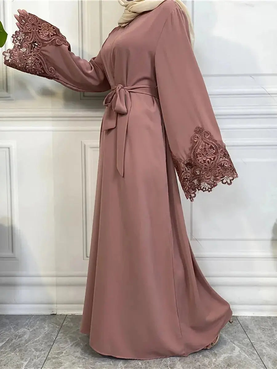 Muslim Fashion Hijab Dubai Abaya Long Dresses Women With Sashes Islam Clothing Abaya African Dresses For Women Musulman Djellaba