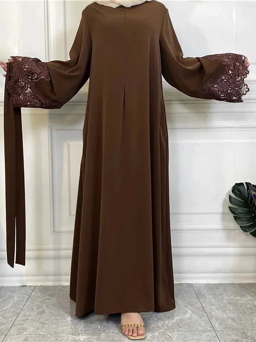 Muslim Fashion Hijab Dubai Abaya Long Dresses Women With Sashes Islam Clothing Abaya African Dresses For Women Musulman Djellaba - haalish