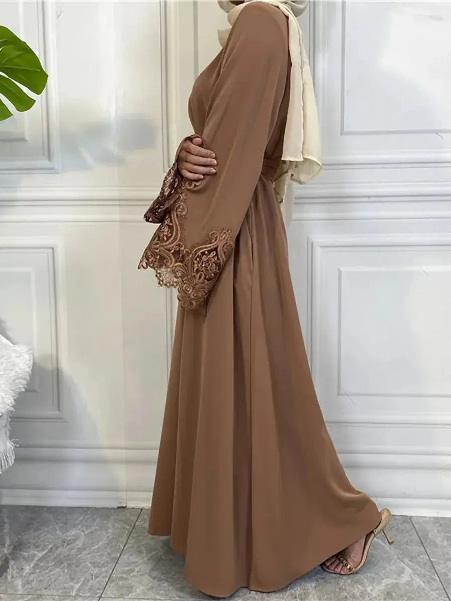 Muslim Fashion Hijab Dubai Abaya Long Dresses Women With Sashes Islam Clothing Abaya African Dresses For Women Musulman Djellaba