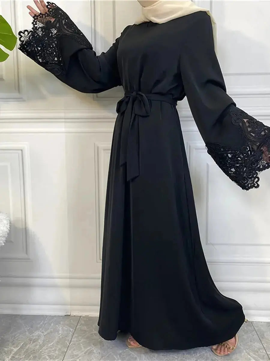 Muslim Fashion Hijab Dubai Abaya Long Dresses Women With Sashes Islam Clothing Abaya African Dresses For Women Musulman Djellaba