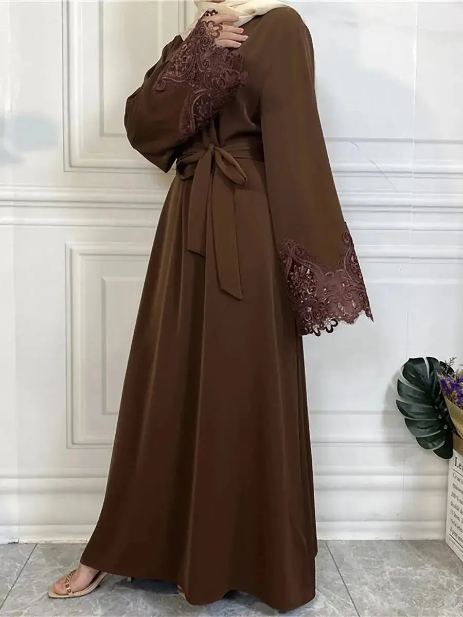 Muslim Fashion Hijab Dubai Abaya Long Dresses Women With Sashes Islam Clothing Abaya African Dresses For Women Musulman Djellaba