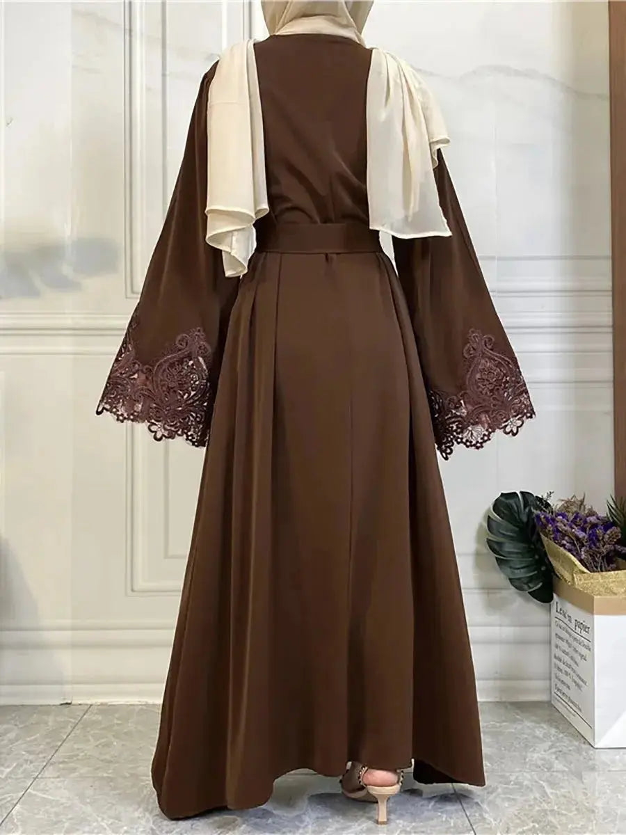 Muslim Fashion Hijab Dubai Abaya Long Dresses Women With Sashes Islam Clothing Abaya African Dresses For Women Musulman Djellaba