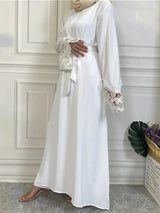 Muslim Fashion Hijab Dubai Abaya Long Dresses Women With Sashes Islam Clothing Abaya African Dresses For Women Musulman Djellaba