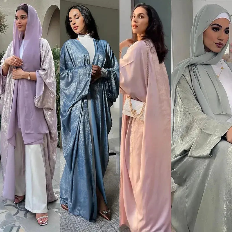 New Arrival Hot Selling UAE Dubai Luxury Abaya Fashion Design Kimono Turkey Outwear Open Batwing Sleeves Trend Long Abaya Robes