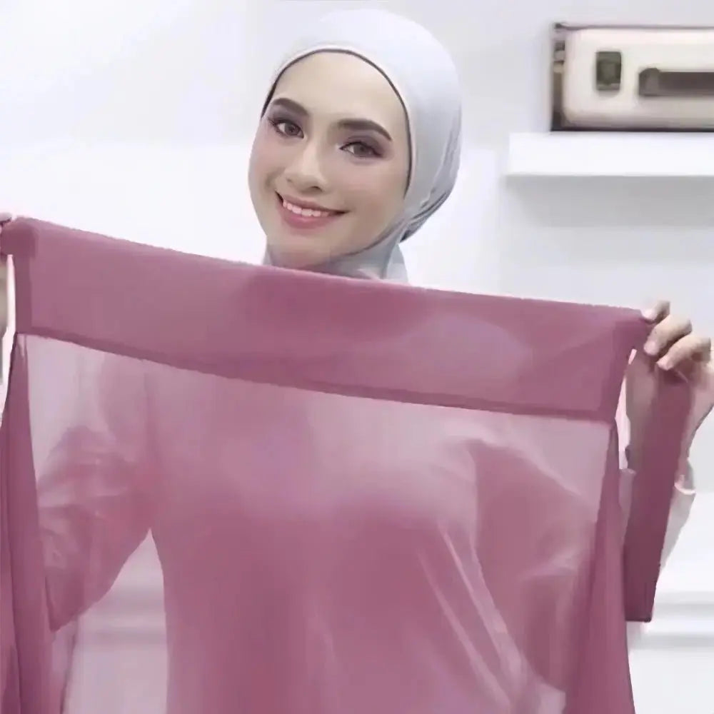 New Bubble Chiffon Hijab Easy Ware Solid Shawls Muslim Summer Plain Wraps Women's Quality Headscarf