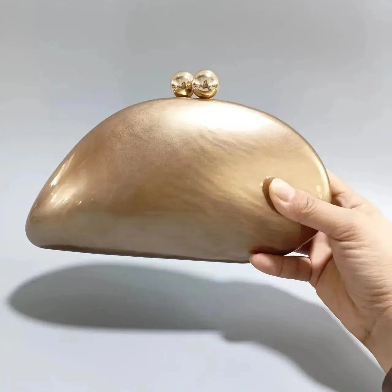 New Oval Irregular Pearl White Acrylic Box Evening Bag Ladies Luxury Designer Wedding Party Handmade Clutch Purses And Handbags - haalish