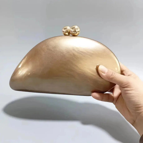 New Oval Irregular Pearl White Acrylic Box Evening Bag Ladies Luxury Designer Wedding Party Handmade Clutch Purses And Handbags