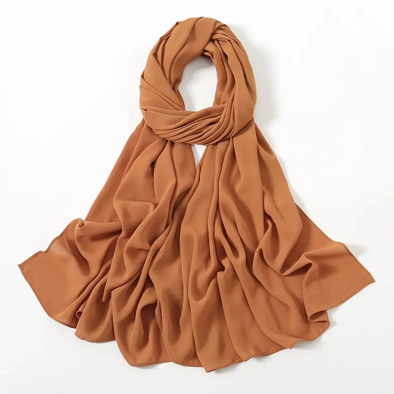 New Premium Chiffon Muslim Hijabs Scarf For Women Heavy Weight Chiffon Shawls Headscarf Wraps Foulard Islamic Turban Headband - haalish