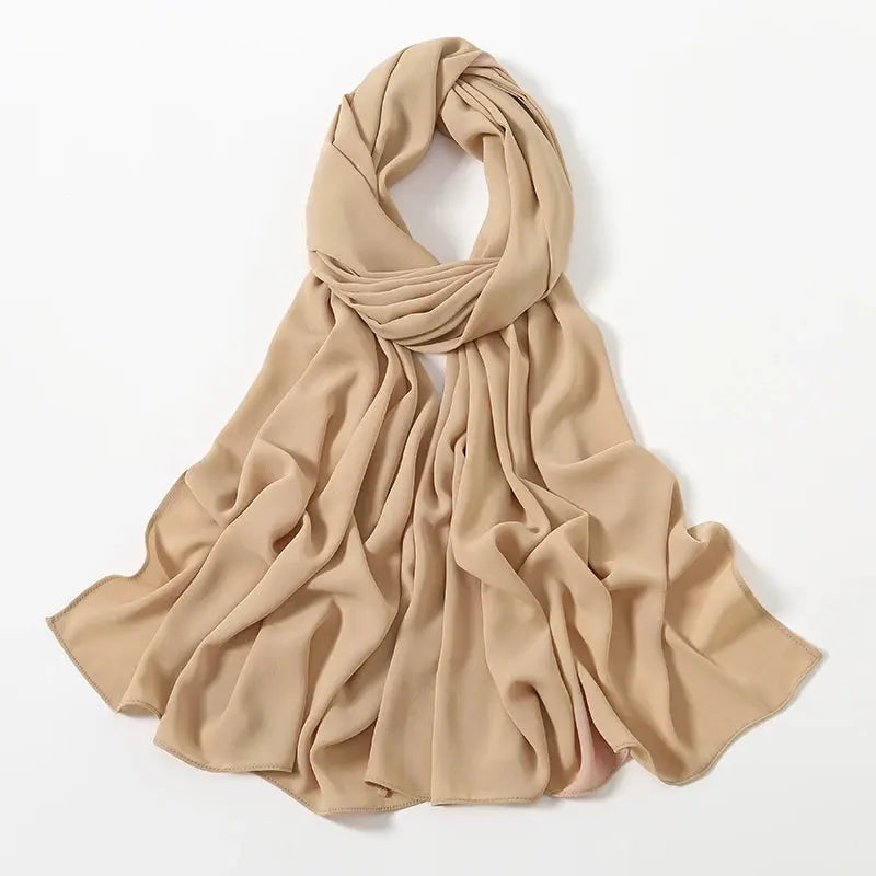 New Premium Chiffon Muslim Hijabs Scarf For Women Heavy Weight Chiffon Shawls Headscarf Wraps Foulard Islamic Turban Headband