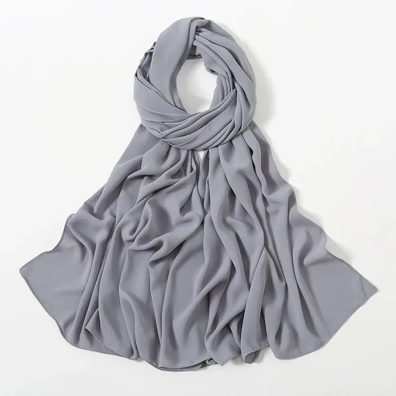 New Premium Chiffon Muslim Hijabs Scarf For Women Heavy Weight Chiffon Shawls Headscarf Wraps Foulard Islamic Turban Headband - haalish