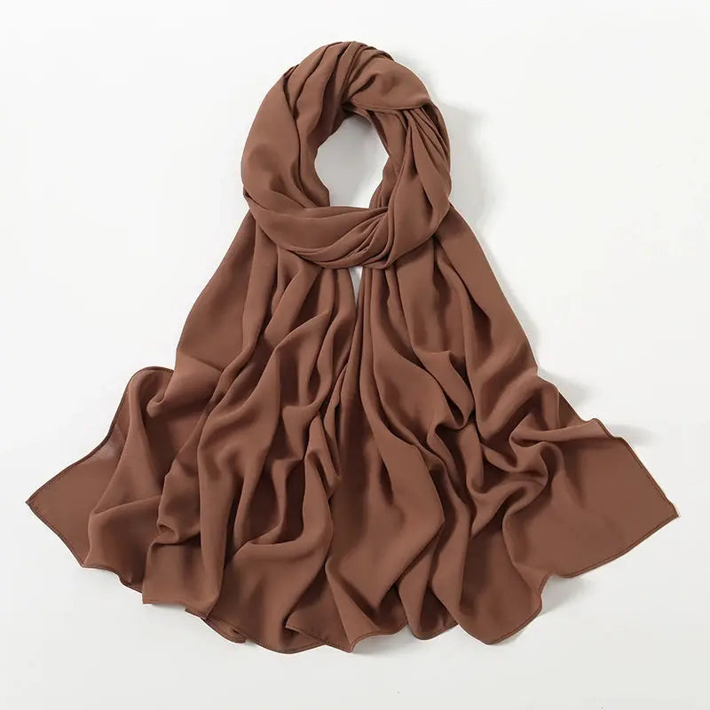 New Premium Chiffon Muslim Hijabs Scarf For Women Heavy Weight Chiffon Shawls Headscarf Wraps Foulard Islamic Turban Headband - haalish