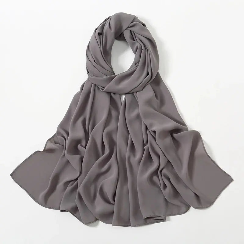 New Premium Chiffon Muslim Hijabs Scarf For Women Heavy Weight Chiffon Shawls Headscarf Wraps Foulard Islamic Turban Headband