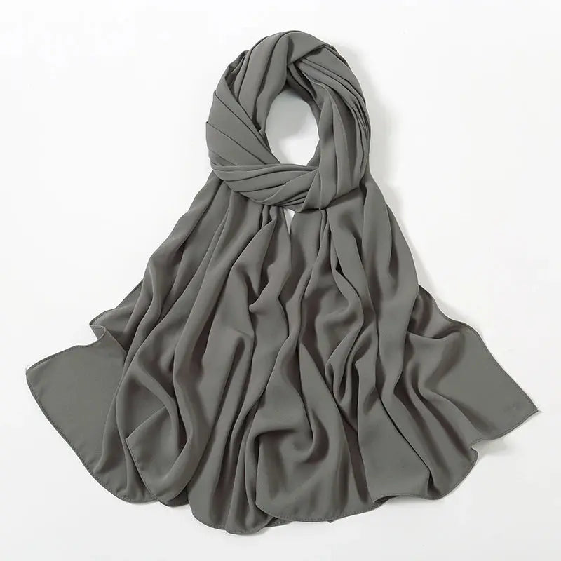 New Premium Chiffon Muslim Hijabs Scarf For Women Heavy Weight Chiffon Shawls Headscarf Wraps Foulard Islamic Turban Headband - haalish