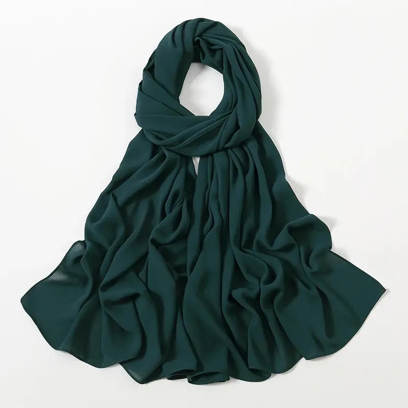 New Premium Chiffon Muslim Hijabs Scarf For Women Heavy Weight Chiffon Shawls Headscarf Wraps Foulard Islamic Turban Headband - haalish