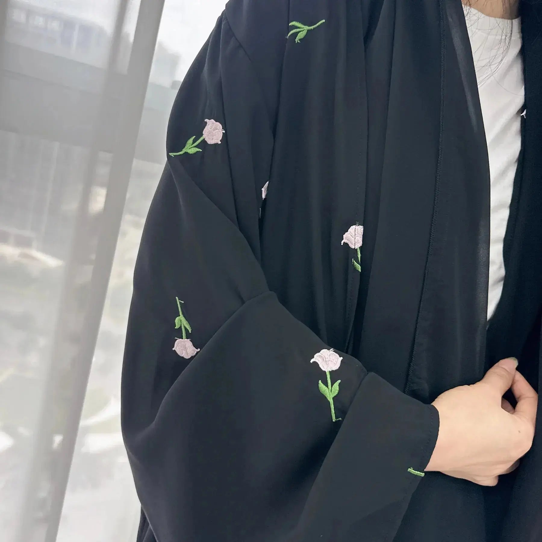 Open Kimono Chiffon Black Abaya for Women Dress Turkey Eid Ramadan Kaftan Muslim Cardigan Coat Islam Clothing Jalabiya Arab Robe - haalish