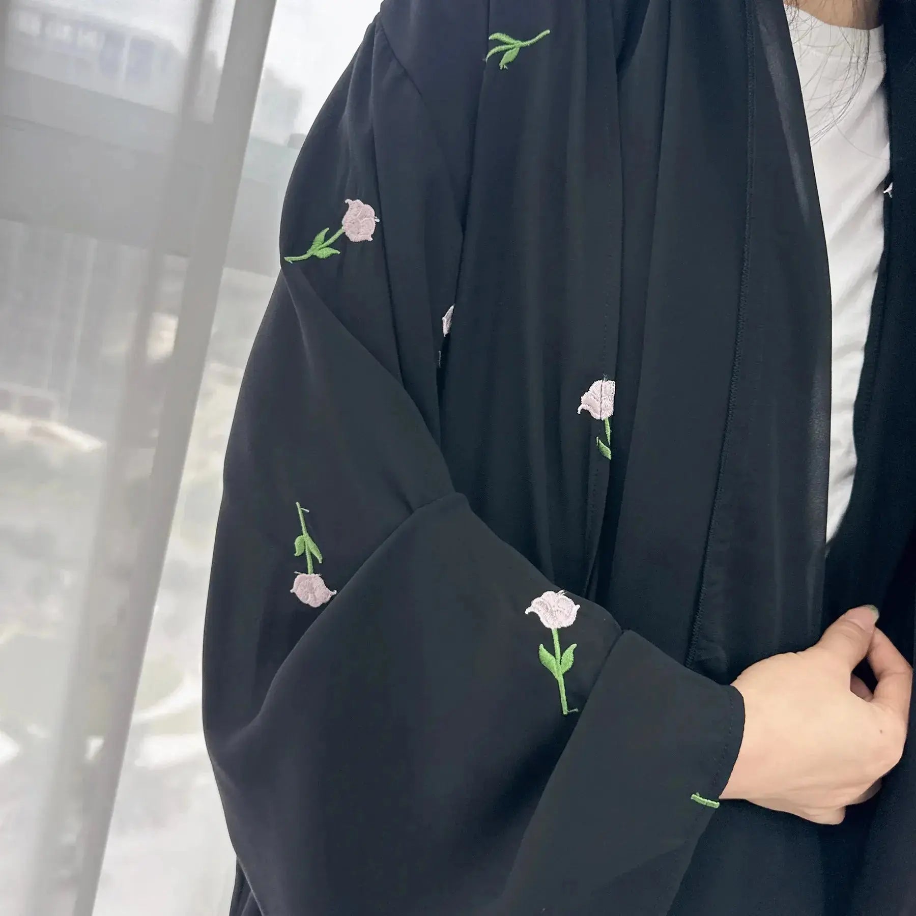 Open Kimono Chiffon Black Abaya for Women Dress Turkey Eid Ramadan Kaftan Muslim Cardigan Coat Islam Clothing Jalabiya Arab Robe - haalish