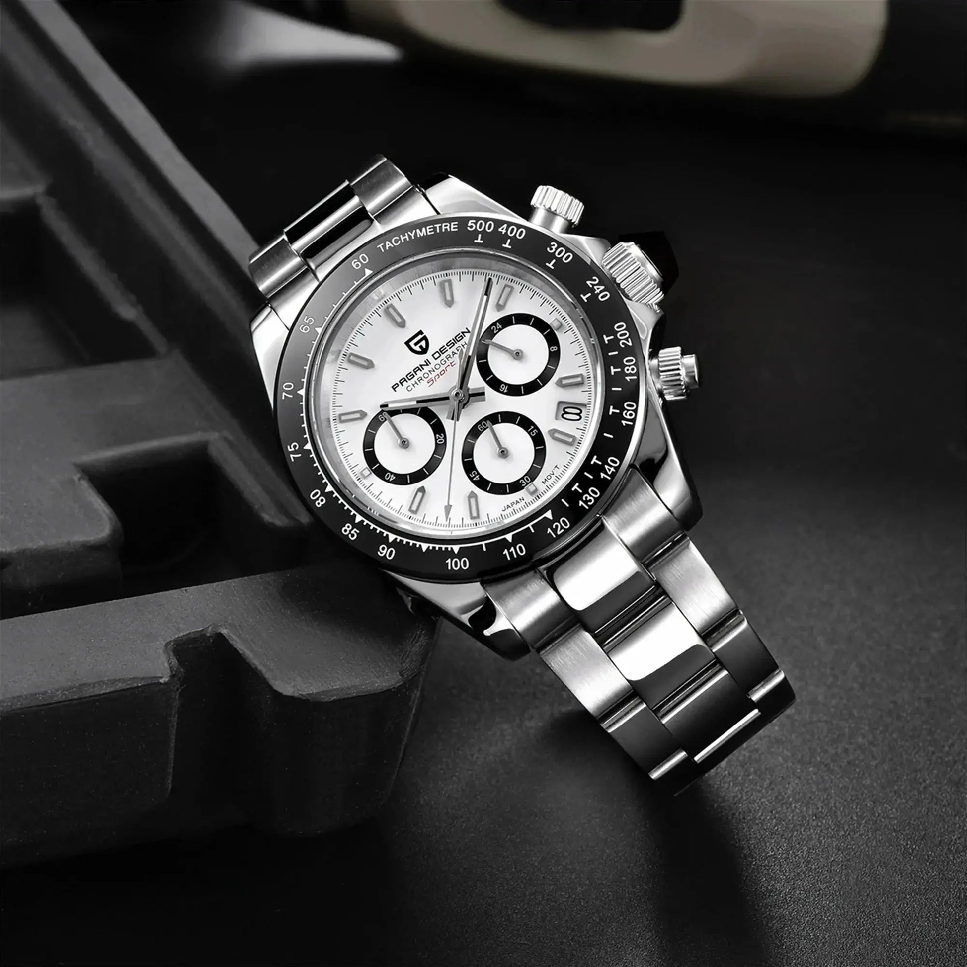 PAGANI DESIGN Top Luxury Brand Men Watches 100M Waterproof Quartz Wristwatch Sport Chronograph AR Sapphire mirror VK63 All Steel - haalish