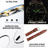 POEDAGAR Luxury Casual Top Brand Business Male Watches Date Week Waterproof Luminous Leather Dress Men's Watch Relogio Masculino