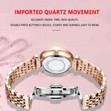 POEDAGAR Watch Women New Fashion Luxury Stainless Steel Wristwatch Bracelet Simple Rose Gold Waterproof Luminous Ladies Watches