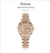 POEDAGAR Watch Women New Fashion Luxury Stainless Steel Wristwatch Bracelet Simple Rose Gold Waterproof Luminous Ladies Watches