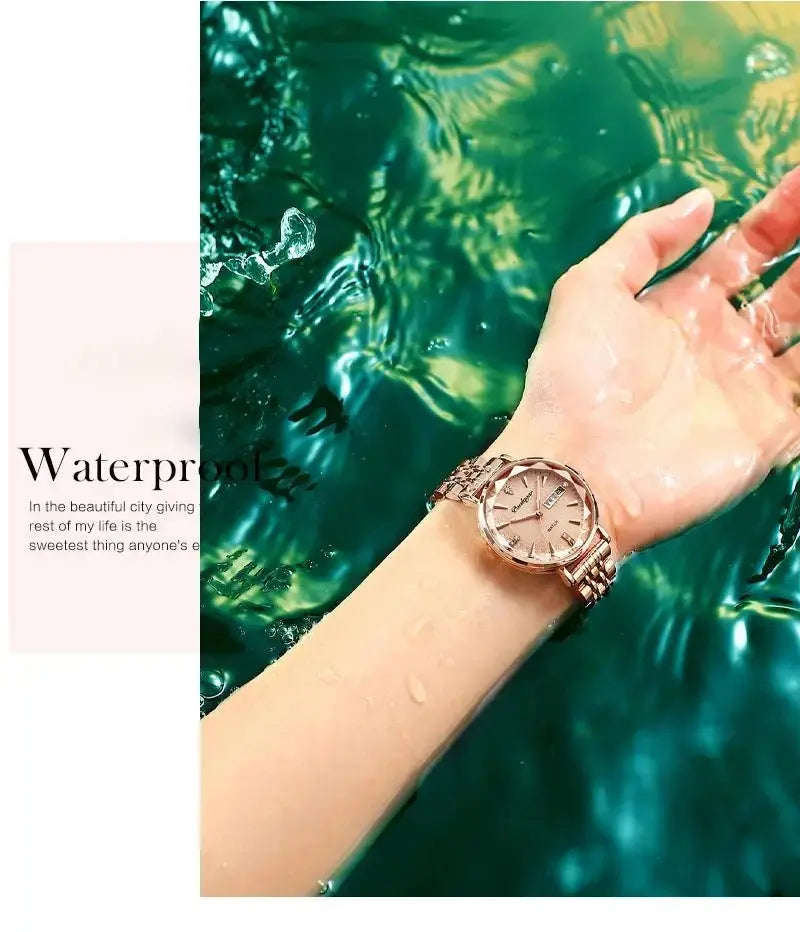 POEDAGAR Watch Women New Fashion Luxury Stainless Steel Wristwatch Bracelet Simple Rose Gold Waterproof Luminous Ladies Watches