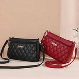 PU Leather Crossbody Bags Zipper New Fashion Shoulder Bag for Women Large Capacity Embroidery Thread Small Purse and Handbags