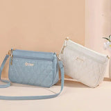 PU Leather Crossbody Bags Zipper New Fashion Shoulder Bag for Women Large Capacity Embroidery Thread Small Purse and Handbags