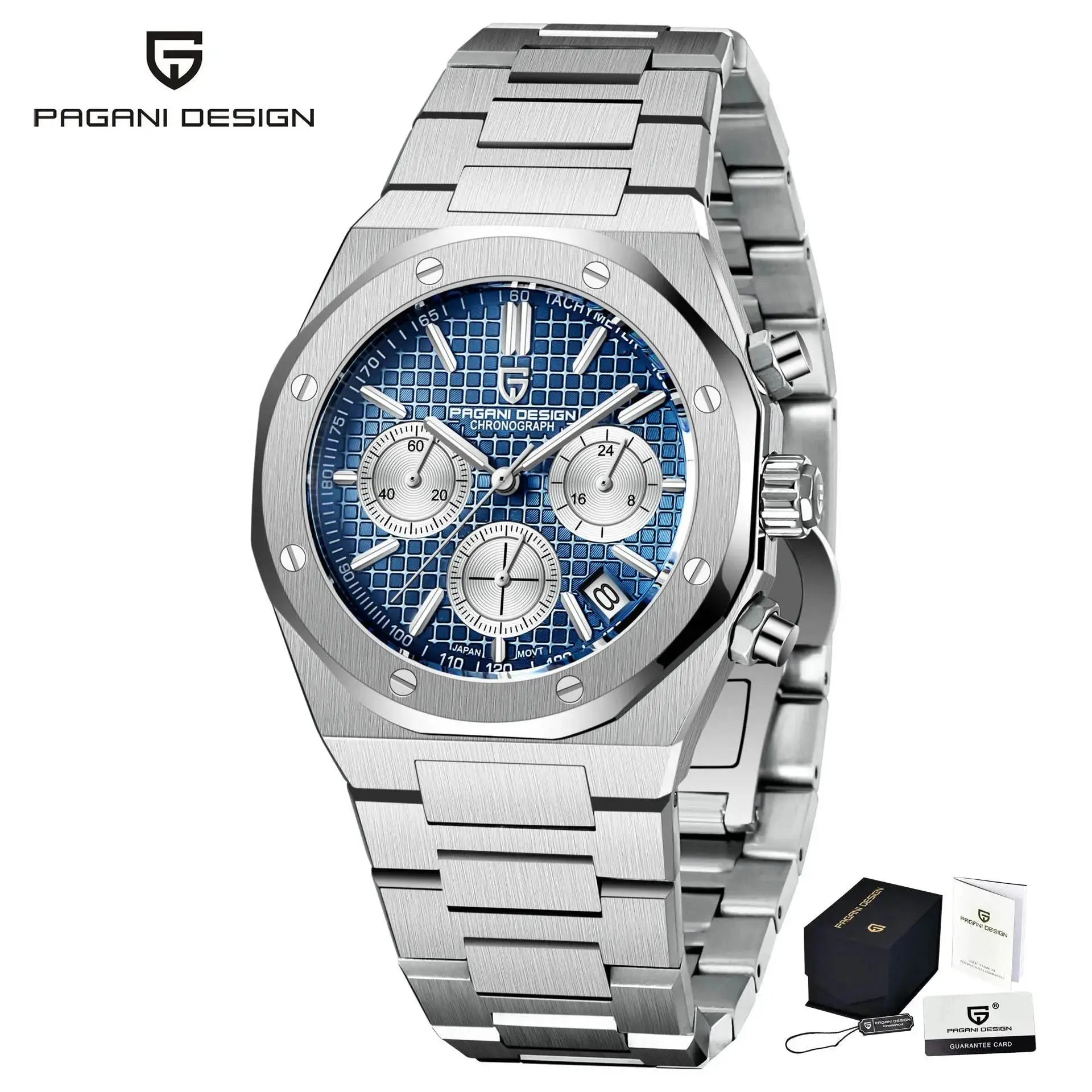 Pagani Design 2024 New VK63 Business Men's Quartz Watch Luxury Sapphire Stainless Steel 20Bar Waterproof Leisure Sports Watch Me - haalish