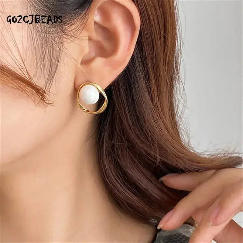 Pearl Earrings 2022 for Women Irregular Women Jewelry Earing Fashion Korean Delicate Pearl Woman New Earrings - haalish