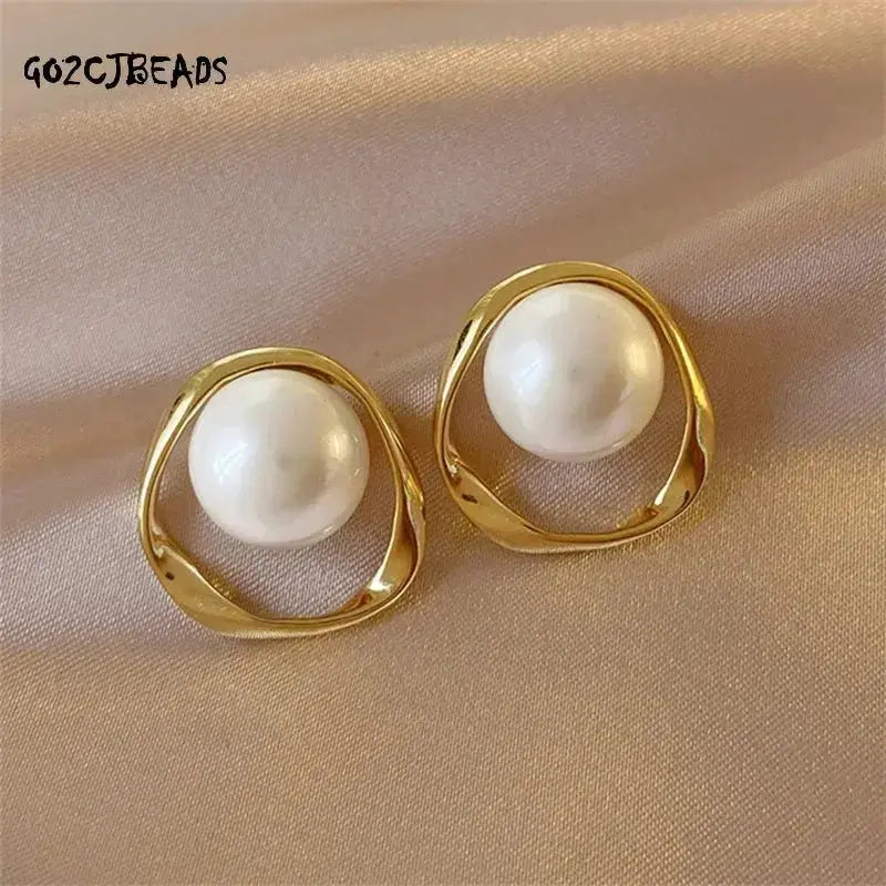 Pearl Earrings 2022 for Women Irregular Women Jewelry Earing Fashion Korean Delicate Pearl Woman New Earrings - haalish