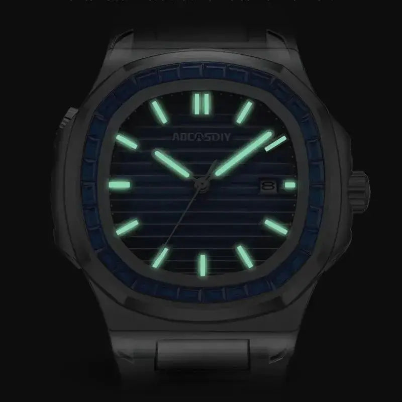 Quartz Wristwatches Luxury Watch Business Waterproof Male Clock Luminous Date Stainless Steel Square Men Watch reloj hombre