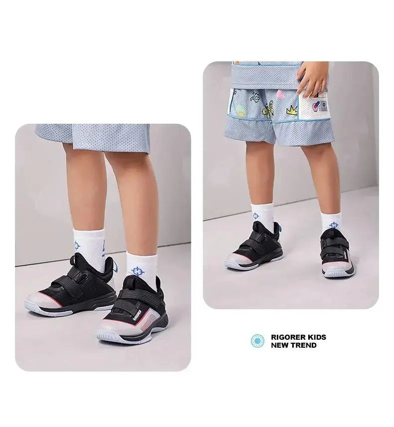 RIGORER Children's Basketball Shoes Boys And Girls Students Training Professional Big Children's New Year Running Shoes