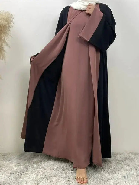 Ramadan Eid Muslim Abaya Dubai Luxury Splicing Fake Two Pieces Abayas For Women Kaftan Modest Dress Islam Caftan Marocain Femme