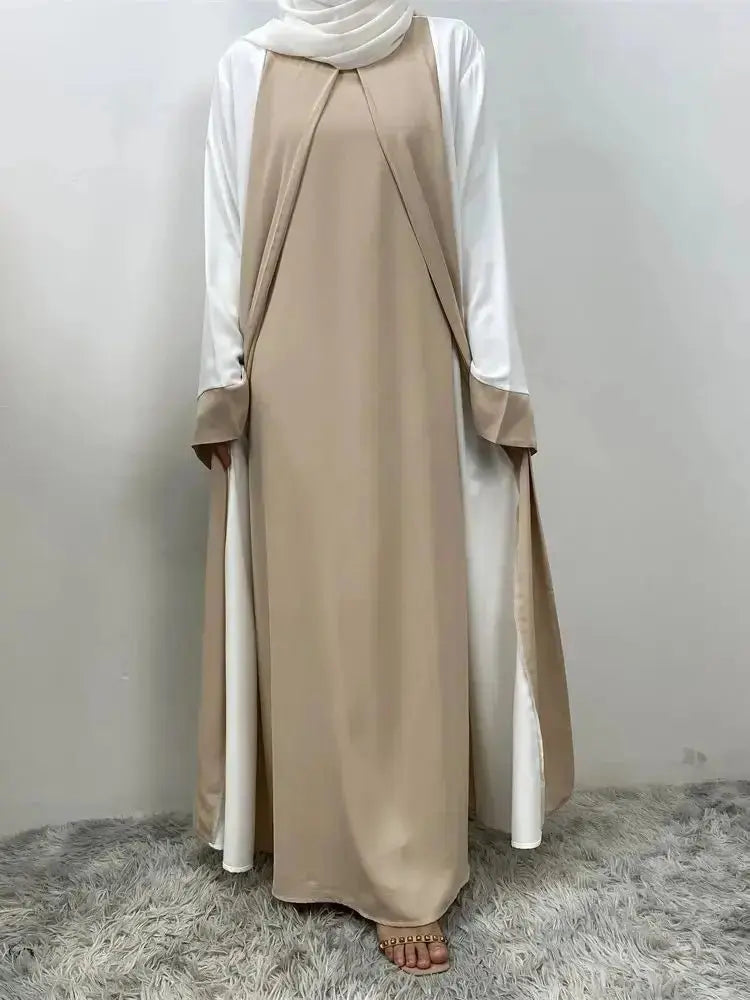 Ramadan Eid Muslim Abaya Dubai Luxury Splicing Fake Two Pieces Abayas For Women Kaftan Modest Dress Islam Caftan Marocain Femme