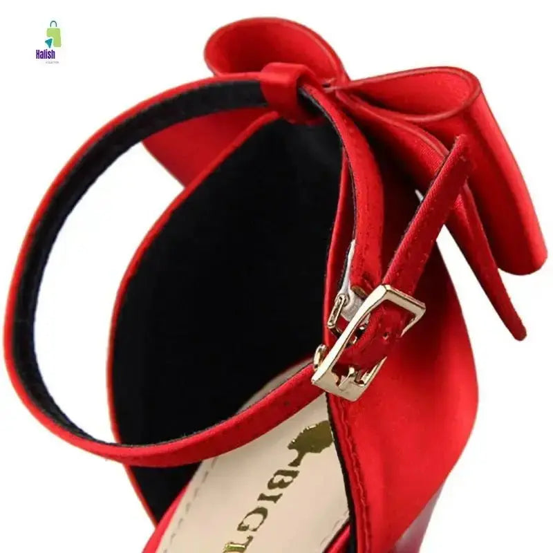 Red Silk Stiletto Wedding Shoes - BIGTREE Pumps