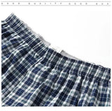 S-XL Mens Cotton Underwear Boxer Shorts Casual Plaid Elastic Waistband Button Mens Boxer Underwear Comfortable Shorts for Home