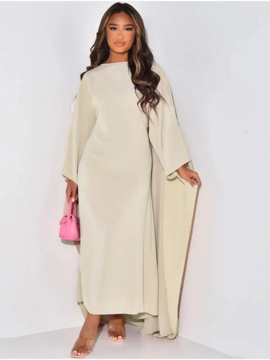 Ramadan Dubai Batwing Sleeve Abaya Turkey Islam Muslim Maxi Dress Prayer Clothes Women Kaftan Kebaya Caftan Robe Femme Musulmane