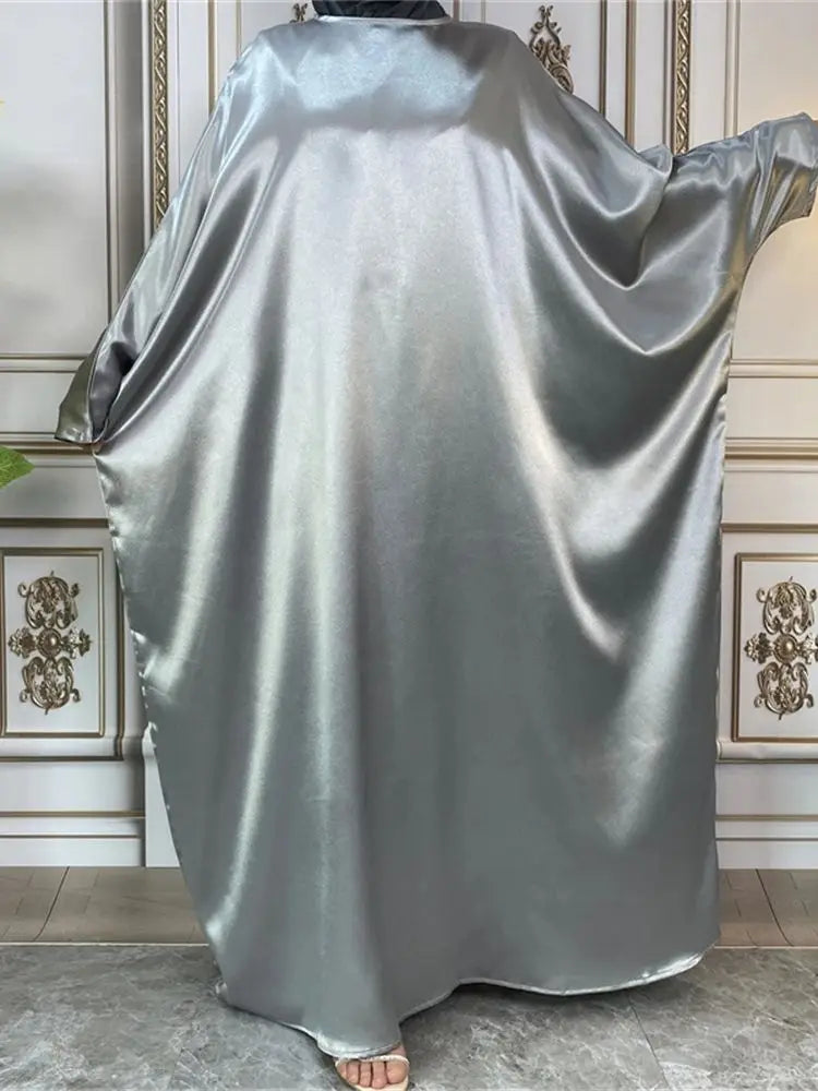 Ramadan Eid Satin Abaya Turkey Islam Muslim Maxi Dress Abayas For Women Kaftan Kebaya Caftan Marocain Robe Femme Musulmane