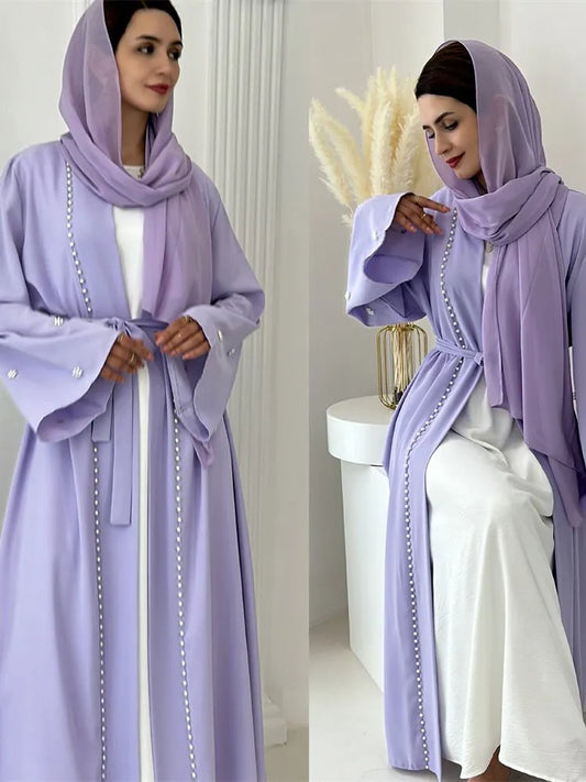 Ramadan Open Muslim Kimono Abaya Dubai Turkey Islam Arabic Abayas For Women Hijab Dress Kebaya Robe Femme Musulmane Kaftans