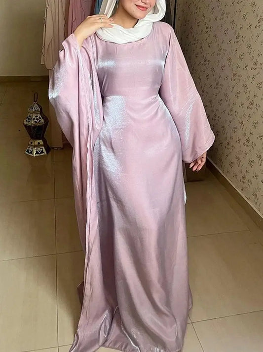 Ramadan Eid Satin Abaya Turkey Islam Muslim Maxi Dress Prayer Clothes Women Kaftan Kebaya Caftan Marocain Robe Femme Musulmane