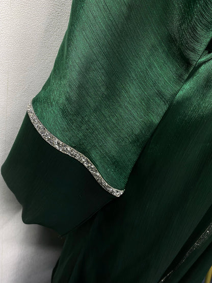 Luxury Abayas Set for Women Two Piece without Inner Dresses Dubai Robe with Hijab Beading Belt 2024 New Design Kaftan Muslim Set